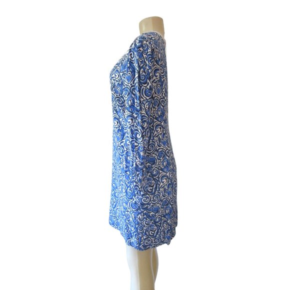 Lilly Pulitzer Julianna Embroidered Beaded Tunic Chasing Tail Blue/White Dress S - Picture 5 of 9